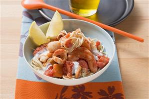 Spaghetti with seafood