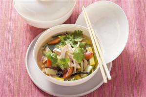 Chinese soup with chicken breast