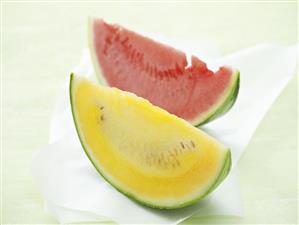 Two slices of watermelon