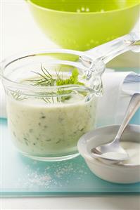 Cucumber soup with fresh herbs