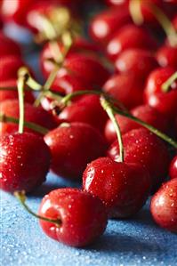 Freshly washed cherries