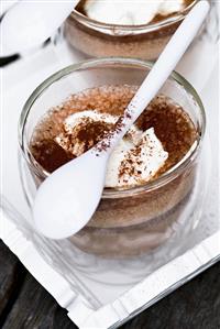 Chocolate shake with cream topping