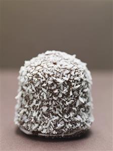 Chocolate teacake covered in grated coconut