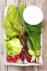 Ingredients for cold beetroot soup