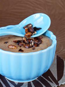 Mousse au chocolat with caramelised pine nuts