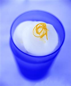 Lemon sorbet with lemon zest