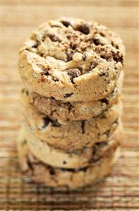 Stack of chocolate chip cookies