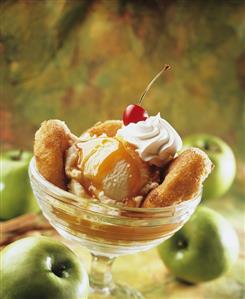 Apple Fritter with Ice Cream