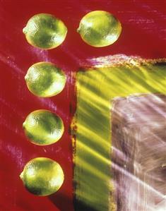 Limes on a Colorful Background