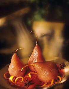 Poached Pears in Wine