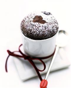 Chocolate soufflé for Valentine's Day