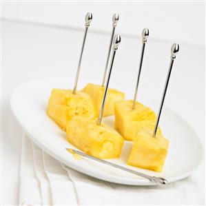 Pineapple Chuncks with Chrome Toothpicks