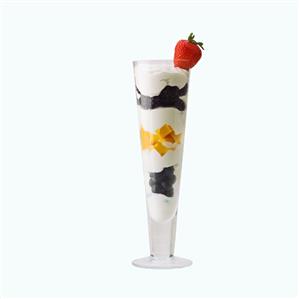 Fruit and Cream Parfait on White
