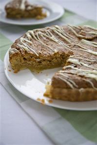 Hazelnut Tart with White Chocolate Drizzles