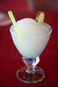 Frozen Margarita with Green Straw