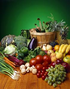 Fresh Fruit and Vegetable Still Life