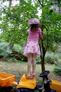 Little girl apple tree  