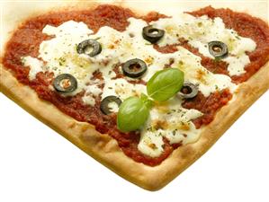 Pizza en forma de corazon. San Valentin. Receta por encargo.